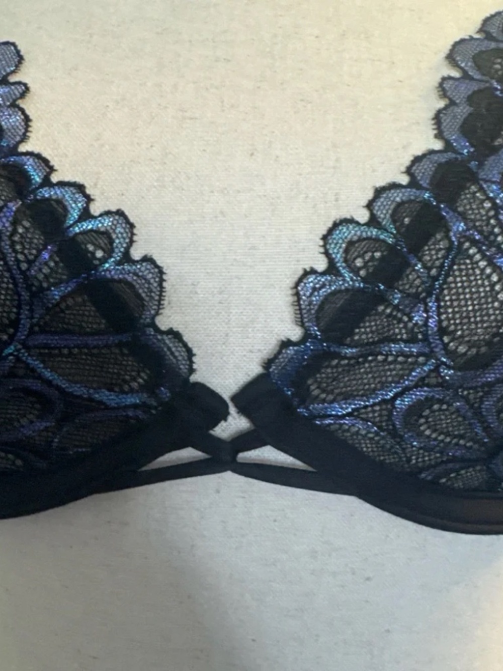 Savage X Fenty Not Sorry Demi Lace Bra 36DD Black Caviar - Picture 5 of 12